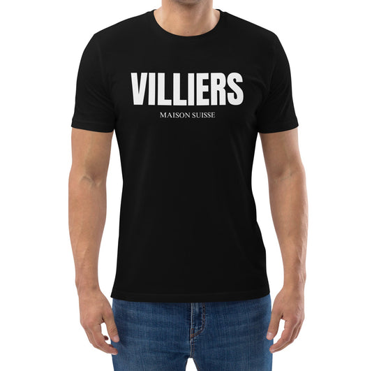 Villiers Maison Suisse black T-Shirt for men front model view