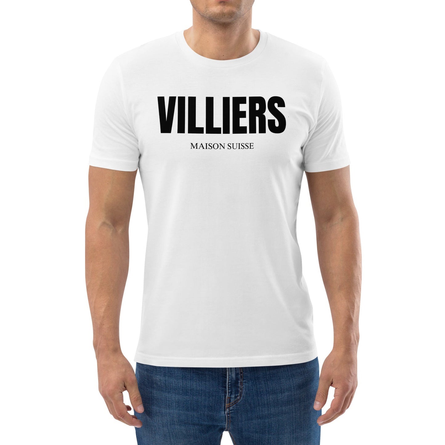Villiers Maison Suisse white T-Shirt for men front model view